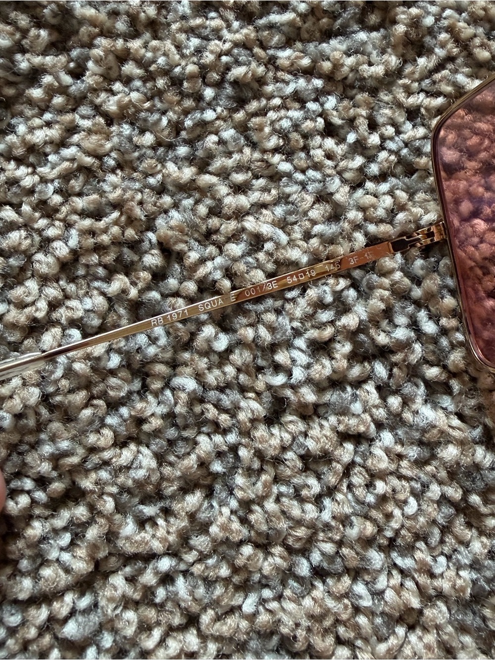 RAY-BAN 1971 Square Pink Lens Gold Frame - Picture 3 of 9